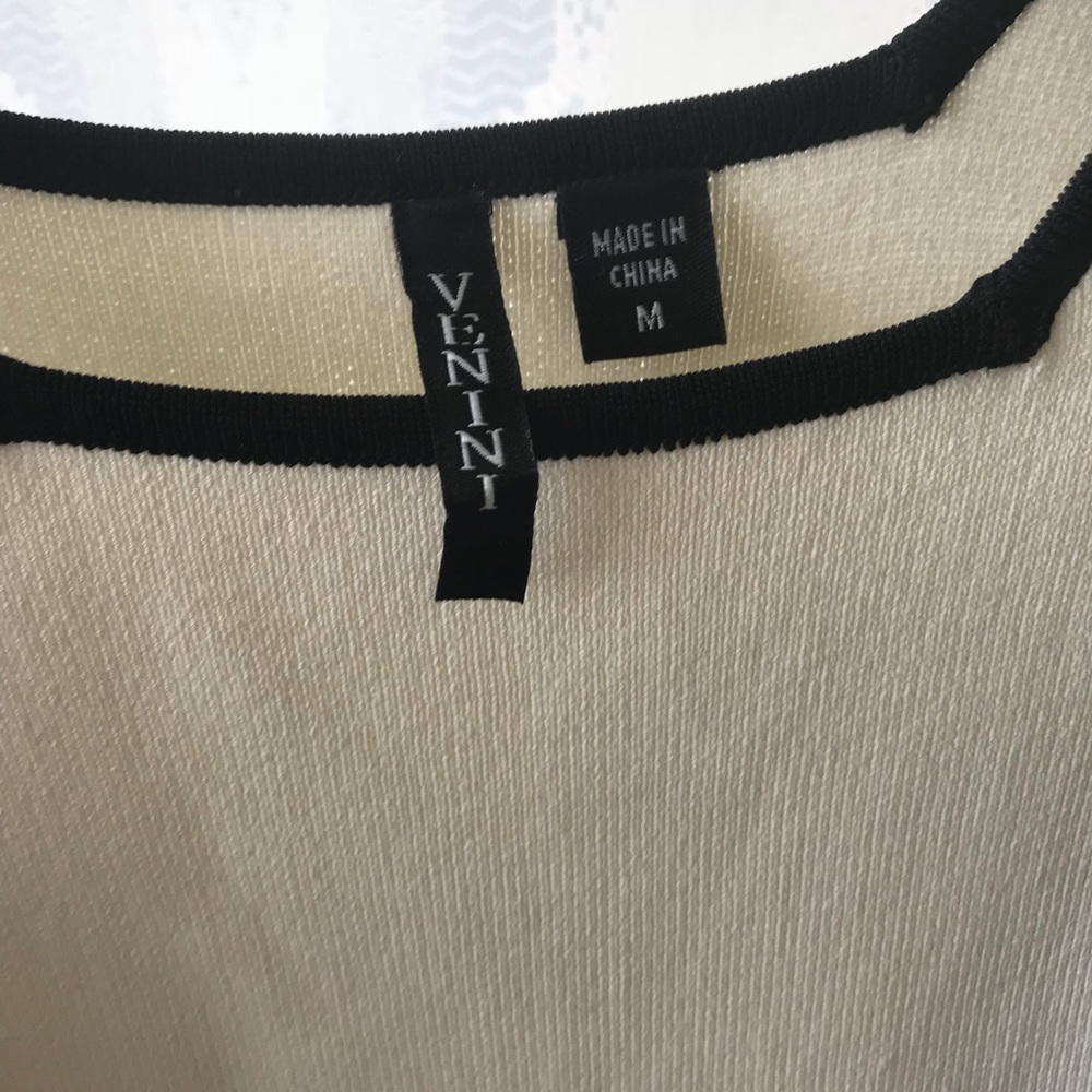 White and Black Knit Top